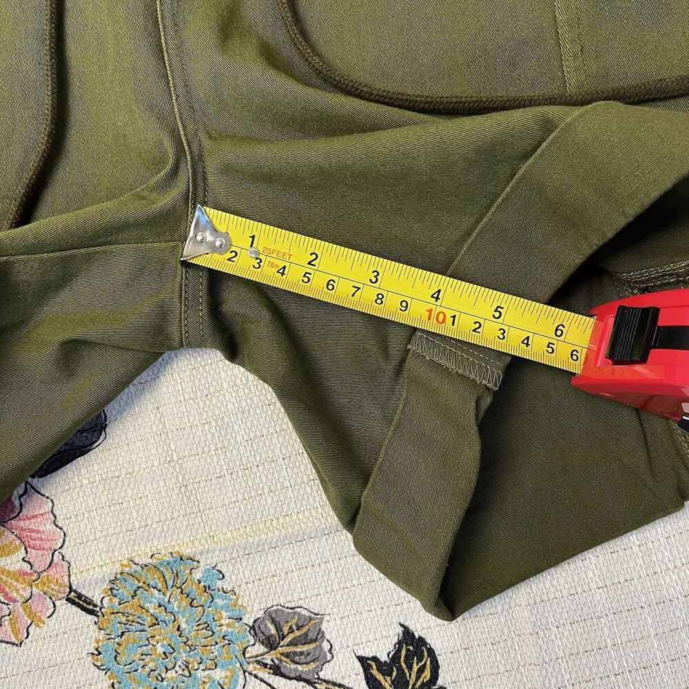 Women’s Olive Cargo Drawstring Shorts with Patch Pockets - Picture 8 of 10
